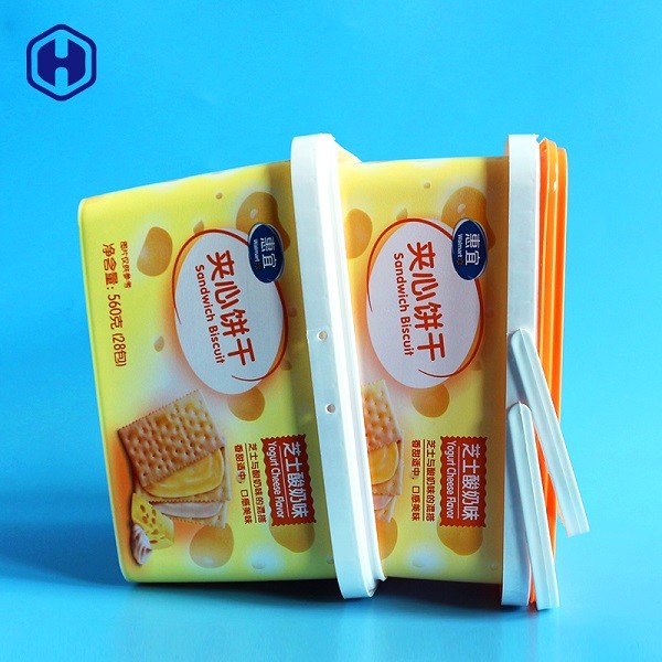 Food Safe IML Tubs Waterproof Anti Fake Printing Plastic Cookie Containers