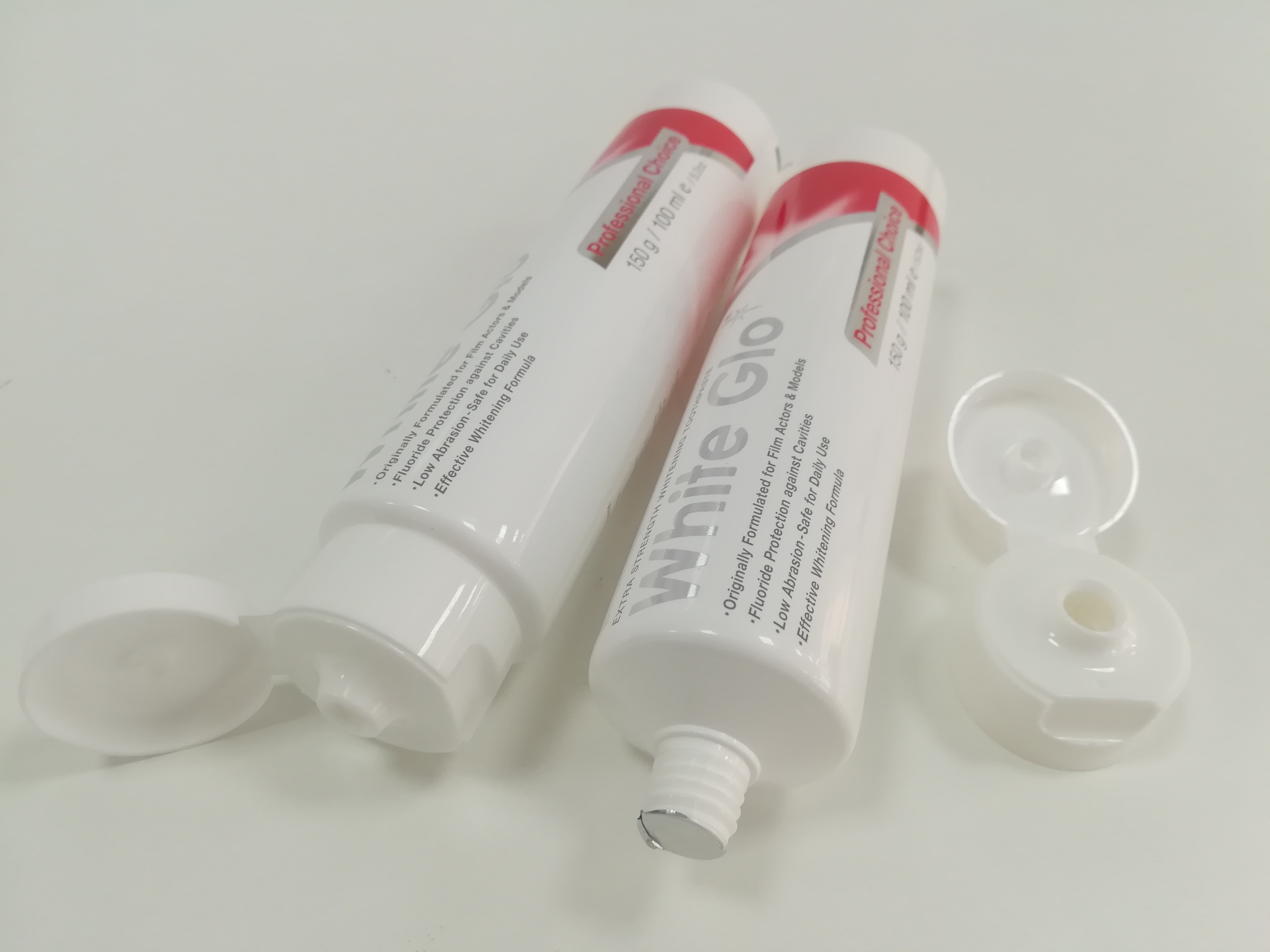 150g Plastic Barrier Toothpaste Containers With Hot / Cold Stamping Flip Tap Cap