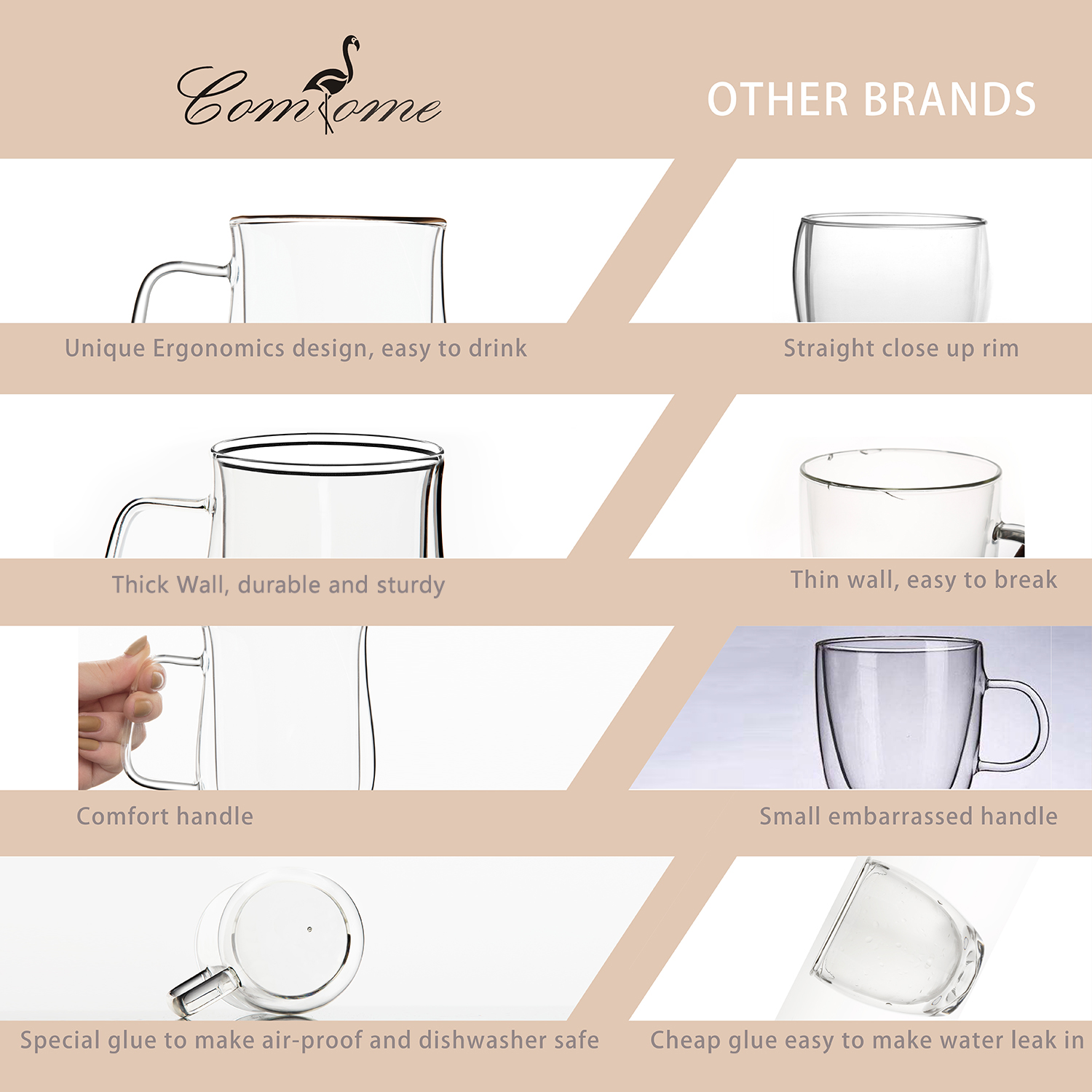 Amazon top seller High quality Borsilicate double wall Heat Resistant Hot Coffee Glss Double Wall Glass Cup