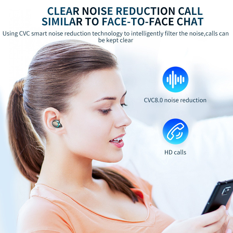TWS Running Bluetooth Earphone Noise Reduction IPX7 Waterproof Earbuds