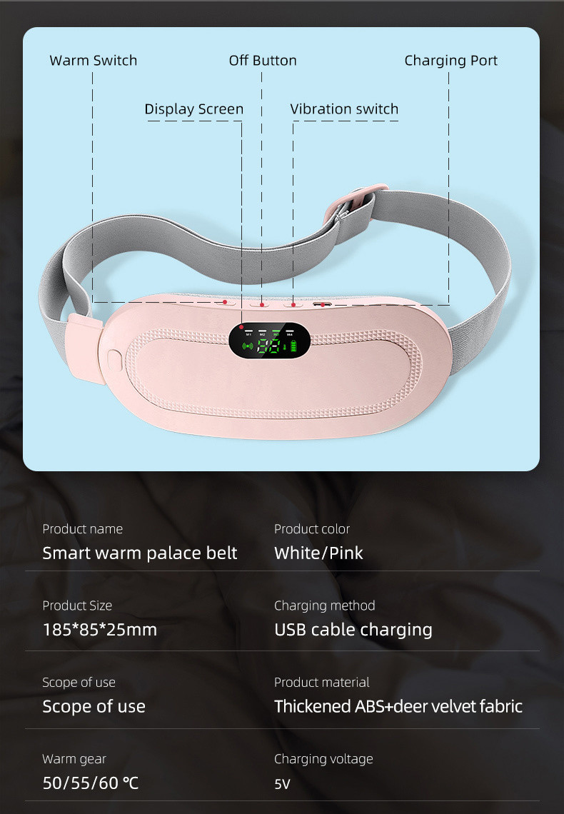 Trending Products Period Cramp Massager Heating Warm Palace Belt Protect Women Uterus