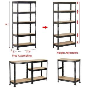 Wholesale Customized Wood Gondola Shelving Metal Heavy Duty Wood Grain Shelf from china suppliers