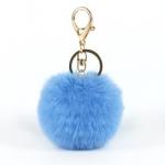 3inch Wide Key Chain Ornaments , Designer Pom Pom Keyring Faux Fur