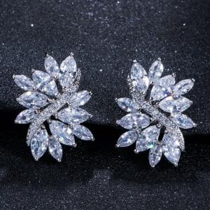 Wholesale Luxury AAA CZ Stud Earrings For Women Romantic Elegant Female Daily Earrings Colors Available Wholesale from china suppliers