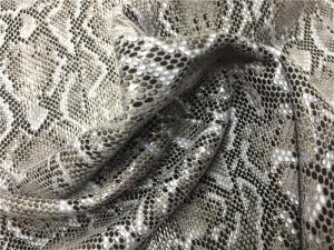 Wholesale Snake Skin Design Soft Leather Fabric Lamination 350g / ㎡ Grey Color from china suppliers
