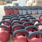 30LB Dark Blue Kettlebell Vinyl Coated Cast Iron For Dumbbell Weights Exercises