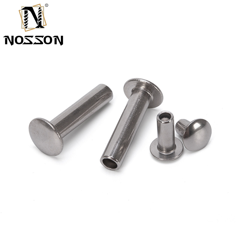 Uncoated Steel Semi Tubular Rivet for M2.5 M3 M3.5 M4.2 M4.8 M5.5 M6.3 Pan Flat Head Semi-hollow Aluminium Stainless Rivet
