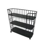 Powder Coated 13L Metal Storage Trolley On Wheels Classical Design