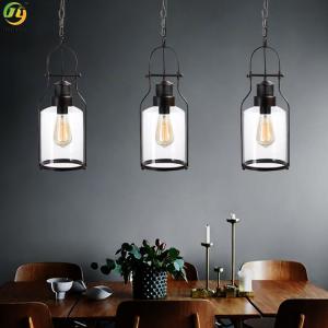 Wholesale Hot Sales Black Iron Glass Led Nordic Decorative Pendant Light from china suppliers