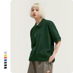 Polo Neck Honeycomb Solid Lapel Short Sleeve T Shirt Breathable For Men Women
