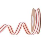 10mm-38mm*10y Black And Red Striped Cotton Ribbon For Gift Packing And Garment