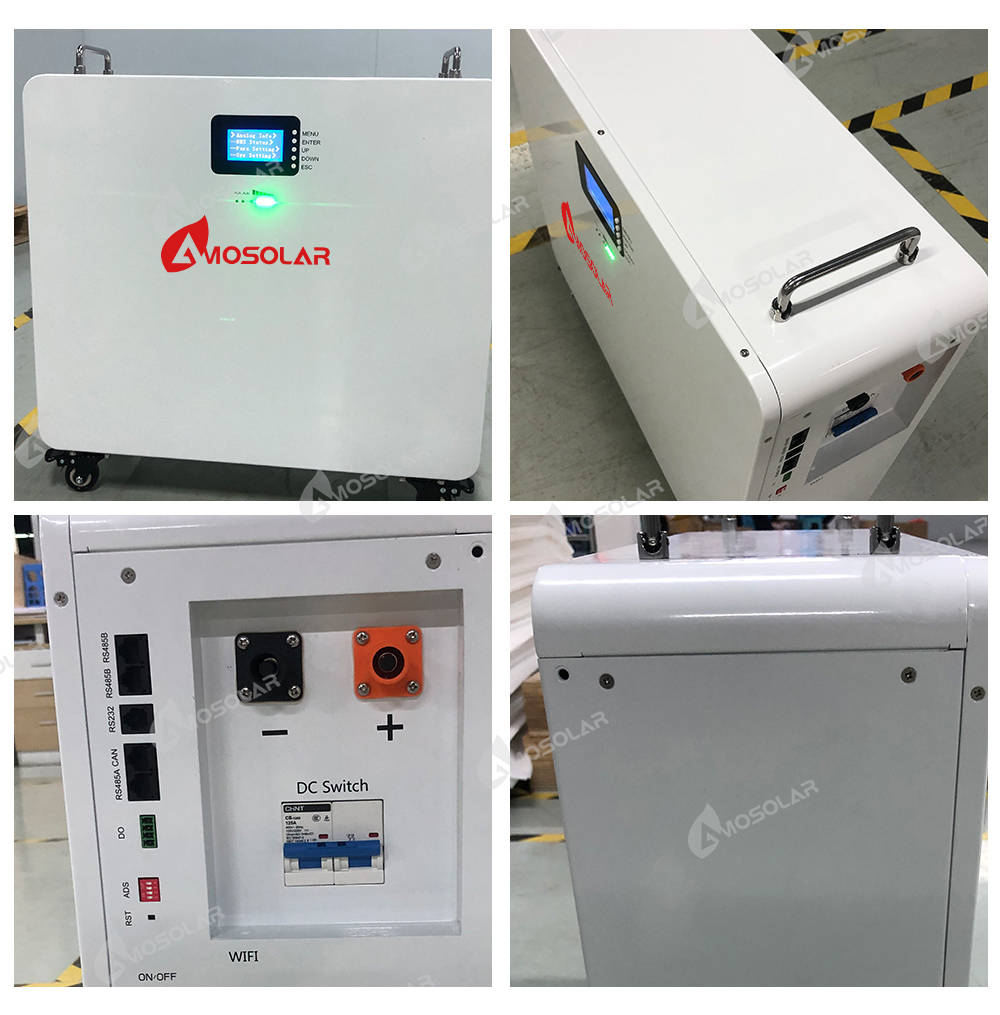 Amosolar 48V 280Ah 13.44KWh Battery Pack for Home Temperature Storage of Solar Energy