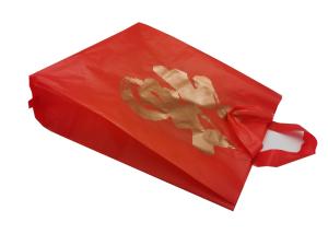 Wholesale China Red HDPE / LLDPE Plastic Boutique Bags With Soft Loop Handle from china suppliers