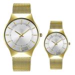 44mm 36mm Couple Watches Quartz Goldtone Silvertone Male Female Set