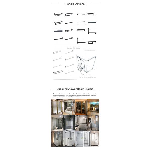 Customizable Sliding Square Tempered Glass Shower Cabin