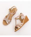 BS114 Bohemian Slope Heel Roman Shoes Women Summer Retro One With Vacation Large