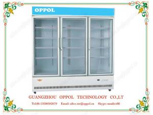 Wholesale OP-208 Beverage Refrigerator Triple Doors Beverage Cooler Supermarket Freezer from china suppliers