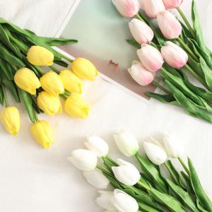 Wholesale Tulip simulation flowers, Nordic-style artificial flowers, mini silk flower ornaments, floral art, fresh and simple flower arrangements, Instagram from china suppliers