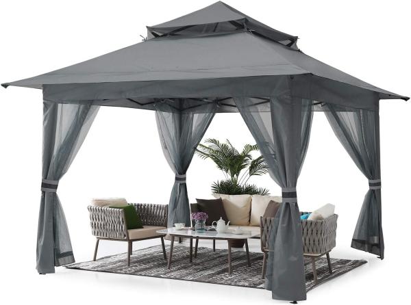 Pop Up Gazebo Mosquito Nettings, Outdoor Canopy Shelter Garden Lawn Backyard,