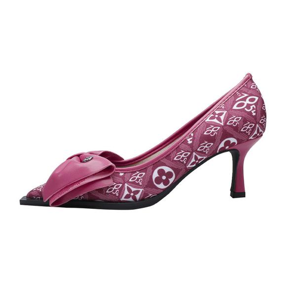 6899-6 Europe And The United States Sexy Pointed Shallow Mouth High Heels Bow
