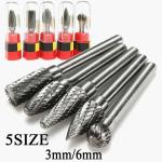 6.35mm Shank Dia Round Carbide File Die Grinder Bits Tungsten Carbide Rotary