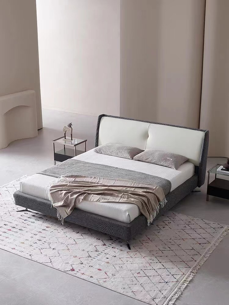 Villa Upscale Bedroom Sets Home Modern Simple Fabric Upholstered Bed