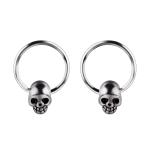 Fancy punk style skull nose ring stainless steel body piercing jewelry