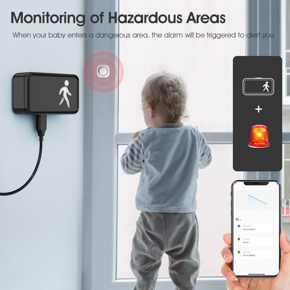 WiFi Human Presence 24G Radar MmWave Detection Tuya APP Smart Home With Breathing Light Motion Sensor Millimeter Wave Radar Body Detector