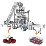 Linear Automatic Filling Machine Cherry Blueberry Strawberry Tray Box Packaging