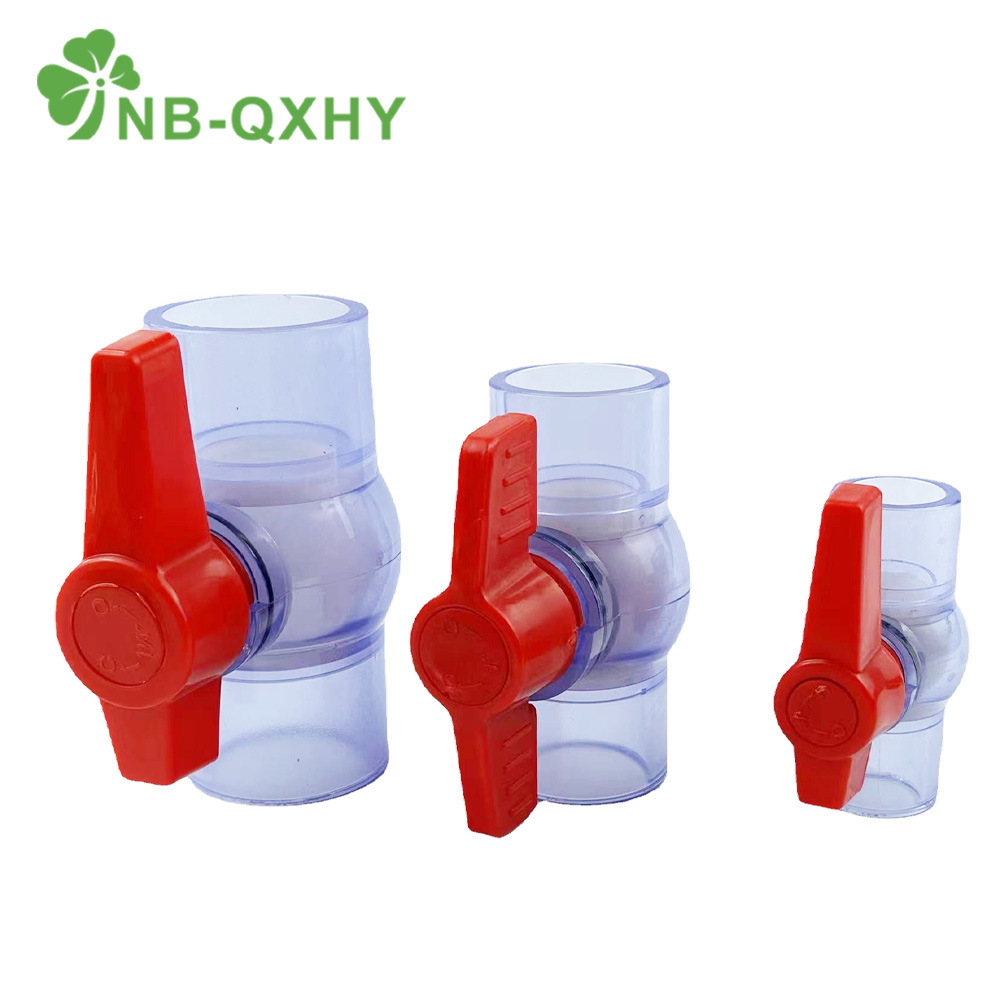 Plastic UPVC Pipe Fitting Transparent Clear Ball Valve for Water System