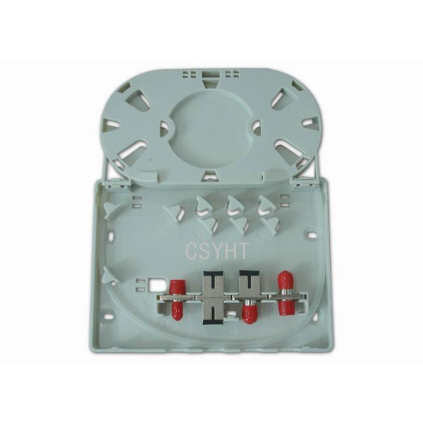 Light Weight FTTH Fiber Optic Terminal Box 1 In 4 Output Ports 2 Cable Entry Ports
