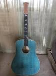 Custom AAAAA 12 Strings All Solid Wood Doves in Flight Viper Blue Acoustic Folk