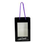 Printed Black Paper Shopping Bags Gift Window Packaging Bags With Handles