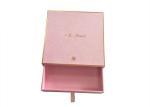Cosmetic Packaging Sliding Paper Box Pink Textured Paper Gold Foil Logo Durable