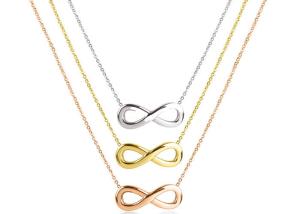 Wholesale 8 necklace female gold-plated rose gold color birthday gift ornaments unlimited symbol titanium steel accessories from china suppliers