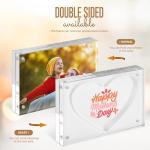 5 X 7 Clear Heart Shape Acrylic Magnetic Photo Frame Lucite Double Side Picture
