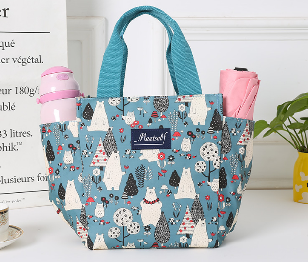 Hot selling portable canvas insulated bag reusable cooler bag waterproof lunch bag tote kids cooler for food delivery