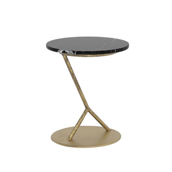 Living Room Round Small Stainless Steel End Table With antique Bronze Table