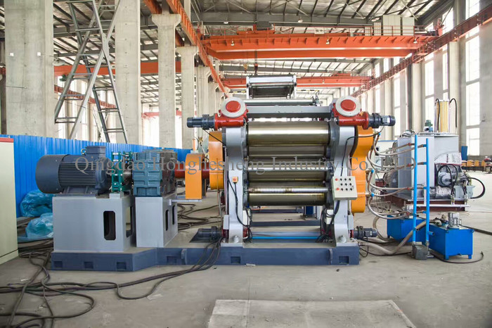 400*1200mm Used Rubber Calender Machine Four Roll Calendering Line
