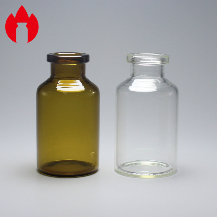 20ml Clear Or Coffee Medicinal and Cosmetic Glass Tube Bottle Vials