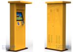 Semi Outdoor Card Payment Touch Screen Free Standing Stainless Steel Kiosk Self