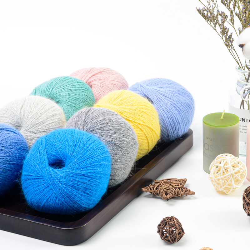 Colorful Mink Crochet Knitting Yarn Soft Long Hair Weaving Wool Yarn
