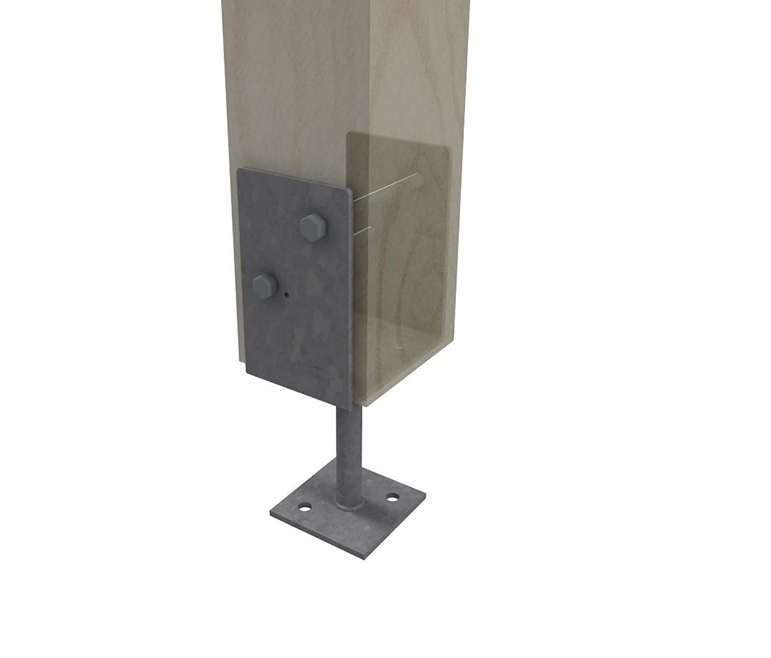 Second Operation Custom Made Metal Brackets Pole Anchor for Wood Posts