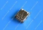 Straight Solder Type USB A Female Plug Connector Jack Silver Tone