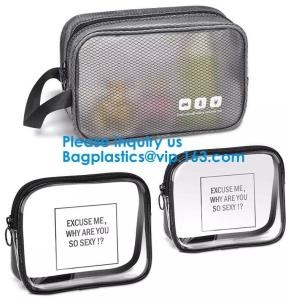 Wholesale Fashion Black Shaving Kit Travel Wash Bag Organizer PVC Waterproof Portable Gym Hanging Toiletry Bag for men from china suppliers