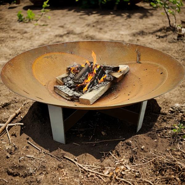 800mm Diameter Steel Firepit Wood Burning Metal Stamping Firebowl Modern Design