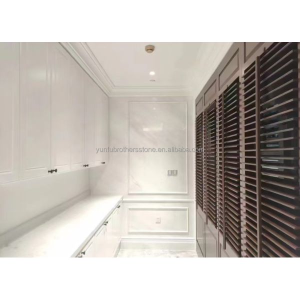 White Thassos Marble Big Slab Polished Stone Wall Panel Tile for Modern Hotel Design