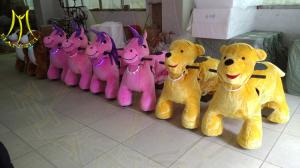 Wholesale Hansel children play game coin operated ride on plush animal scooter from china suppliers