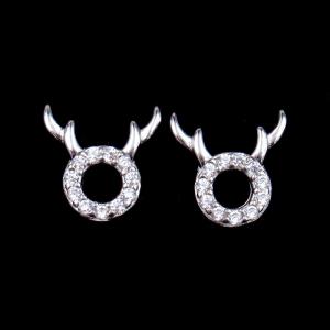 Wholesale Fashionable Xmas ' Gift Deer Elk Antler Stud Earrings With Cubic Zircon from china suppliers
