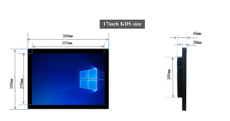 Black 15/18.5/21.5/32inch Touch All-in-One POS KDS Touch Panel PC for Kitchen Orders